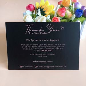 Профессиональная печать Роскошная золотая фольга горячая печать черный матовый благодарственные открытки 100 для моего малого бизнеса - Product Image 5