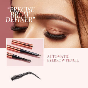 Stylo de maquillage mince imperméable <span class=keywords><strong>Crayon</strong></span> à sourcils automatique avec pinceau <span class=keywords><strong>Crayon</strong></span> à sourcils or rose <span class=keywords><strong>Crayon</strong></span> à sourcils imperméable personnalisé 3 ans - Product Image 2