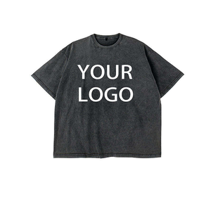 TKAN163 Custom Streetwear Tee Unisex Vintage Acid Wash <b>Y2K</b> Boxy Fit Men's 100% Cotton Knitted Oversized Short Sleeve T-<b>Shirt</b> - Product Image 1