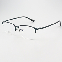 Gafas Ópticas Duraderas de Titanio Puro Modelo 8002 para Hombre, Elegantes, de Alta Gama, Semi-Montura Cuadrada, para Lectura, Entrega Rápida Directa