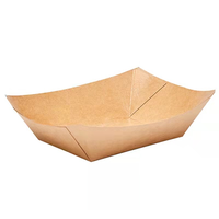 Boîte en papier kraft jetable personnalisable pour brochettes de poulet frit frites emballage de déjeuner résistant à l'huile sans pli