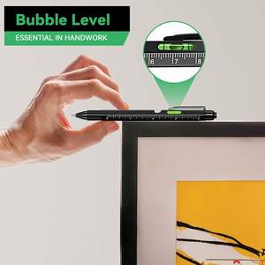 Stylo multifonction 9-en-1 avec lumière LED, stylet, niveau, tournevis, gadgets sympas pour homme/femme/mari/père/mécanicien/petit ami - Product Image 5