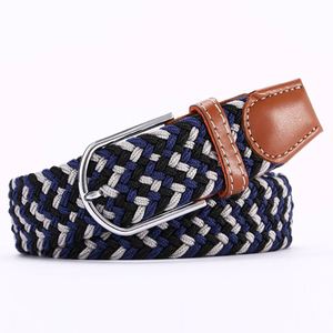 เข็มขัดถักแบบถักสำหรับผู้หญิงและผู้ชายเข็มขัดถักแบบมีหัวเข็มขัดโลหะ - Product Image 3