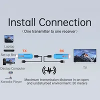 4K 50M 휴대용 무선 HDMI 비디오 오디오 송수신기 확장 디스플레이 어댑터 동글 (TV 박스, 모니터, 프로젝터용)