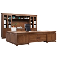 Bureau de direction convertible de luxe de haute qualité, entièrement en bois massif, style classique chinois, mobilier de bureau