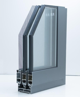 Ventanas corredizas horizontales de doble acristalamiento de aleación de aluminio de acero inoxidable Diseño de rotura térmica para un mejor exterior de pantalla magnética