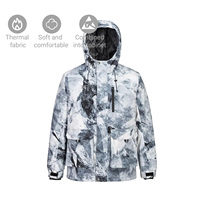 Veste matelassée de haute qualité imprimée en service OEM, veste de snowboard d'hiver pour homme, col montant, fermeture éclair