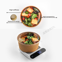 Fabricant fournisseur 750/1300ml boîte à salade jetable recyclable de qualité alimentaire boîte en papier kraft pour aliments chauds, soupes, salades