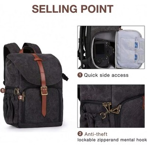 Sac à dos pour appareil photo, échantillon gratuit, sac à dos pour appareil photo reflex numérique DSLR, sac à dos pour appareil photo étanche, sac à dos de photographie antivol avec compartiment pour ordinateur portable de 15,4 pouces - Product Image 4