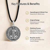 Collier pendentif Merryshine personnalisé en argent sterling, style vintage chrétien, avec l'archange Saint Michel