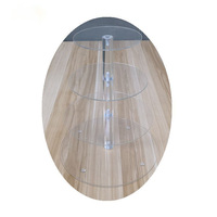 Comptoir d'affichage de gâteau de table rond transparent pour fête d'anniversaire de mariage, support en acrylique à 5 niveaux pour cupcakes froids de luxe à la mode.