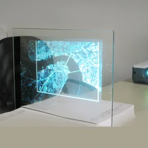 Bán sỉ tự dính signage-3D Cửa Sổ Hình Ảnh Kính Holographic Phim Chiếu Phía Sau Rõ Ràng/Minh Bạch Tự Dính Chiếu Lá Xám Đậm Xám Đen