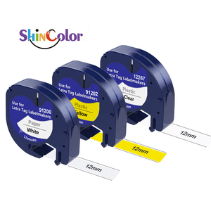 ShinColor 91200 12267 91202 91331 91332 ruban d'étiquettes 12mm * 4m étiquettes compatibles pour imprimante <span class=keywords><strong>Dymo</strong></span> <span class=keywords><strong>Letratag</strong></span> - Product Image 1