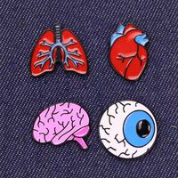 Groothandel Metal Cartoon Pins Schattige Anatomische Hart Emaille Pins Medische Anatomie Broche Hart Neurologie Pins voor Arts en Verpleegkundige