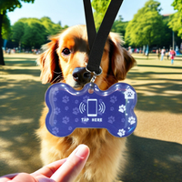 Étiquette d'identification intelligente pour chien Premium Mini RFID NFC avec code QR, lecture facile, accès instantané au profil et alertes de localisation en temps réel