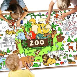 Tapete de Dibujo Educativo con Diseño de Animales del Zoológico, para Colorear, Manualidades, Arte, para Niños - Product Image 1