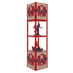 Rak Pameran Lipat 4 Tingkat Bentuk Persegi dan Bulat, Model Retractable Twist Tower - Product Image 4