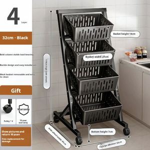 Estante Organizador Multifuncional de 4 Niveles para Almacenamiento en el Hogar, Cocina, Frutas, Alimentos y Baño - Product Image 6