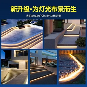 Bande lumineuse <span class=keywords><strong>LED</strong></span> <span class=keywords><strong>solaire</strong></span> étanche IP65 pour jardin, ambiance extérieure, lumière chaude avec alimentation AC 85-265V - Product Image 4