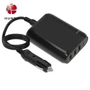 2021 Công Suất Cao 120W 4 Cổng Bộ Sạc Xe Hơi Nhiều USB C Bộ Chuyển Đổi Nguồn Với Bộ Sạc Xe Hơi Loại C Cung Cấp Điện 18W Và 60 W