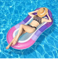 Matelas flottant gonflable personnalisé pour adultes avec dossier en maille, type hamac aquatique pour piscine