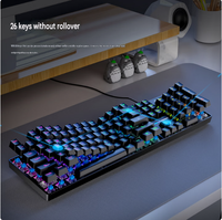 Clavier mécanique filaire Smailwolf SK18 104 touches, éclairage RGB, double injection de couleur, ABS moulé par injection, design ergonomique, clavier de jeu filaire