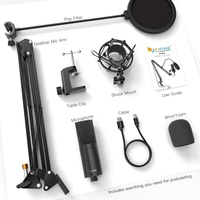 Kit micro Fifine K780 Microphone USB avec support de bras Microphone d'enregistrement pour jeux