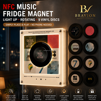 Boîte à musique rotative personnalisée BTS NFC K-POP, cadeau pour les amoureux de la musique, les fans de la pop coréenne, lecteur de disques vinyles intelligents, lecteur de CD, aimant de réfrigérateur