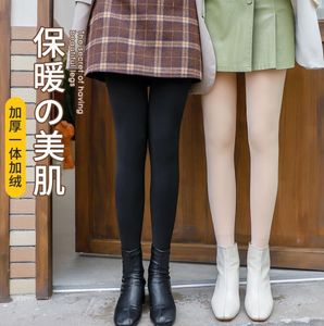 Collants en velours chauds d'hiver pour femmes Noir Casual Grande taille Bas tendance Leggings - Product Image 6