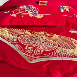 High Quality Polyester Duvet Cover <strong>Bedsheet</strong> <strong>Set</strong> Embroidery <strong>Bridal</strong> Bed Sheet Bedding <strong>Set</strong> <strong>Wedding</strong> - Product Image 6