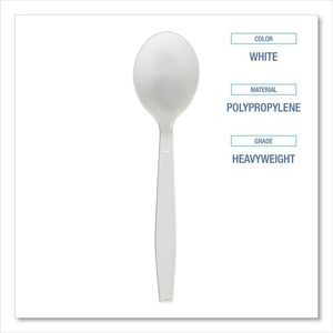 Boardwalk Heavyweight Polypropylene <b>Soup</b> <b>Spoon</b> White Disposable Cutlery 1000/Pack 1000/Carton - Product Image 6