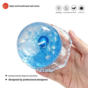 Crystal Clear Ocean Gradient Handmade Blue Slow Rising Squishy <strong>Ball</strong> Premium Aesthetic Stress Relief Decompression Toy - Product Image 3