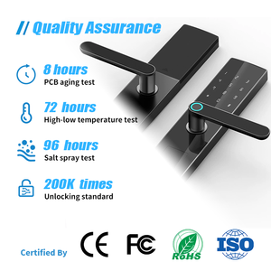 Serrure de porte d'empreintes digitales numérique en alliage d'aluminium de haute sécurité stockage en nuage-serrure de porte avant intelligente pour hôtel/<span class=keywords><strong>Apt</strong></span>/maison Wi-Fi activé - Product Image 6