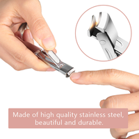 Ensemble de coupe-ongles pliables portables en acier inoxydable avec étui en cuir, porte-clés, taille voyage, outil de manucure, logo personnalisé OEM ODM