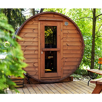 Sauna eléctrica moderna para exteriores con cedro rojo canadiense y cicuta de madera maciza, sauna de vapor húmedo romántica de tamaño de Villa cuadrada grande