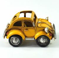 Modèle de voiture vintage Beetle en métal moulé, porte-cartes et porte-stylos, mobilier européen
