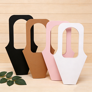 Elegante Caja de Regalo Plegable Ecológica para Flores con Asa |   Materiales Reciclados e Impresión UV |   para el Día de San Valentín y el Día de la Madre - Product Image 1