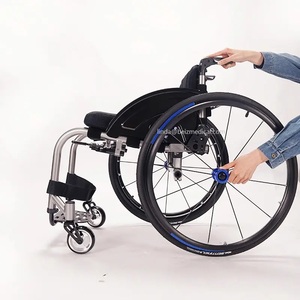 Silla de ruedas deportiva de aleación de aluminio aeronáutico de 10 kg, ligera, con ruedas grandes y protectores laterales desmontables para discapacitados -BZ-ZJ01 - Product Image 5