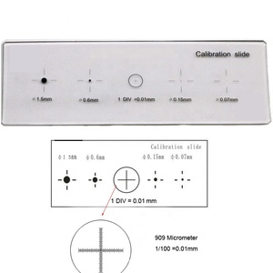 909 דוט Crosshair מיקרוסקופ אופטי זכוכית שקופיות תכליתי צלחת Reticle כיול מיקרומטר שליט - Product Image 1