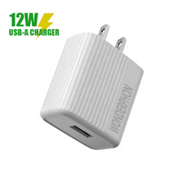Cargador de Pared USB de 12W 2.4A con Cable Tipo C de 3A, Enchufe Estadounidense, Protección Inteligente IC Múltiple para iPhone, Android y Dispositivos Electrónicos Inteligentes