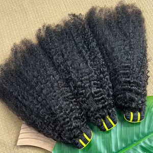 Cachos <span class=keywords><strong>Afro</strong></span> Kinky Cabelo Humano em Tufos 12A Tufos de Cabelo 100% Bruto Não Processado Cabelo Humano Virgem a Granel Trama Cacheada 4B 4C para Tranças - Product Image 4
