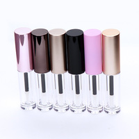 Tubes de brillant à lèvres personnalisés en gros avec bouchon à vis, finition mate, transparents, roses, noirs, pour cosmétiques et fards à joues, 3,1 ml, en PETG, impression sérigraphique, couleurs personnalisées