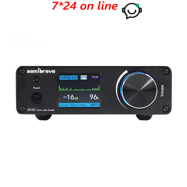 DA10S HIFI Audio Decoder DAC Dual ES9038Q2M DSD512 Lossless Decoder QCC3084 Bt 5.4 USB 32BIT 384KHZ AMANERO Interface