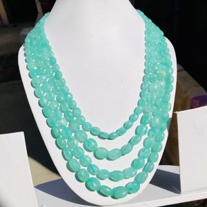 Cuentas de piedra Natural de 4mm de alta calidad, Esmeralda rusa, forma de Mani ovalada, collar de boda de Esmeralda verde, cuentas de piedras preciosas de Stock limitado - Product Image 2