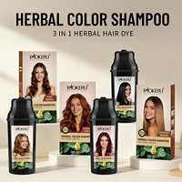 MOKERU Shampooing Colorant Permanent Naturel Sans Ammoniaque Couvre Rapidement les Cheveux Gris à Domicile Sans Taches Shampooing Colorant Herbal