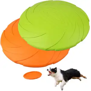 Ingrosso giocattolo di gomma durevole per cani disco volante per animali domestici per animali domestici materiali commestibili sicuri