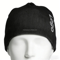 Vente en gros de bonnets sans bord en polyester personnalisés avec logo imprimé par sublimation, ajustés, unisexes, pour l'hiver, pour hommes et femmes