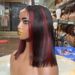 Wholesale 12inch 2x6 Kim k Straight Bob <b>Wig</b> P1B/99J Virgin Brazilian Human Hair Medium Bob <b>Lace</b> <b>Front</b> Transparent for <b>Lace</b> <b>Wig</b> - Product Image 3
