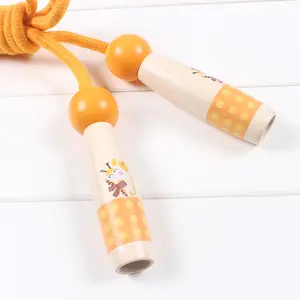 Jump Rope Kids Children Adjustable Cotton Skipping Rope With Wooden Handle For Kids Fitness Exercise Outdoor Activity Fun Toy