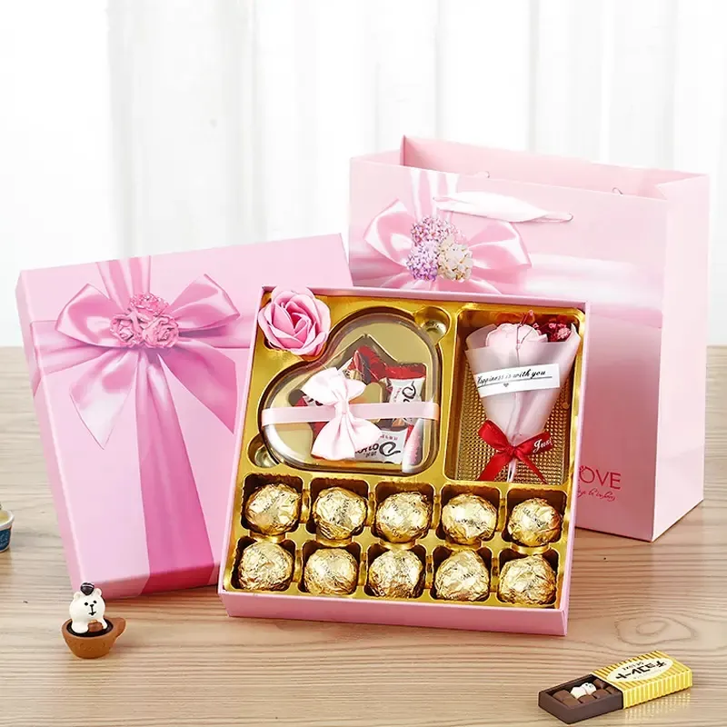 Boîte cadeau en carton hexagonale pour emballage de confiserie au chocolat